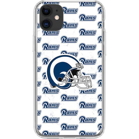 NFL Los Angeles Rams White Logo Blast iPhone 11 Clear Case