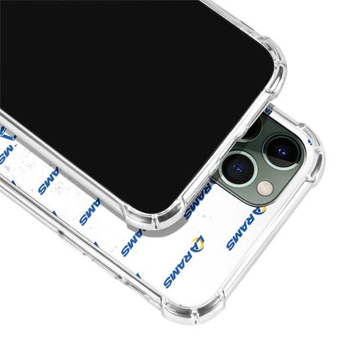 NFL Los Angeles Rams White Logo Blast iPhone 11 Pro Max Clear Case