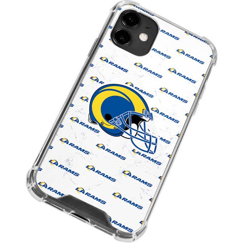 NFL Los Angeles Rams White Logo Blast iPhone 12 Clear Case