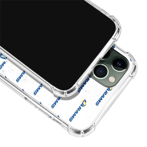 NFL Los Angeles Rams White Logo Blast iPhone 12 Pro Clear Case