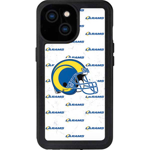 NFL Los Angeles Rams White Logo Blast iPhone 13 Mini Waterproof Case