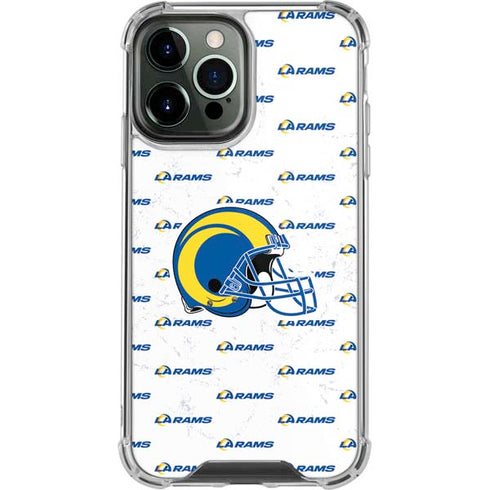 NFL Los Angeles Rams White Logo Blast iPhone 13 Pro Max Clear Case