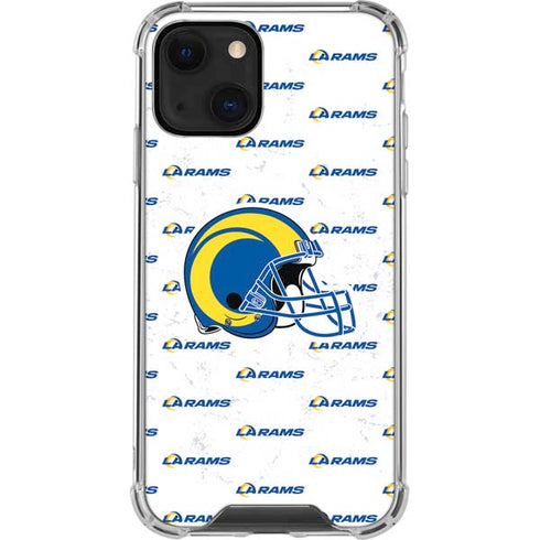 NFL Los Angeles Rams White Logo Blast iPhone 15 Plus Clear Case