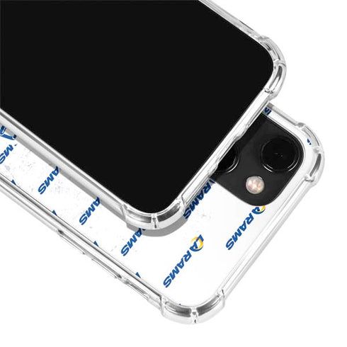 NFL Los Angeles Rams White Logo Blast iPhone 14 Plus Clear Case