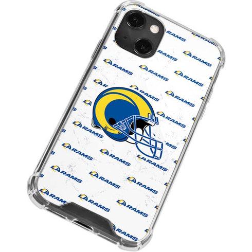 NFL Los Angeles Rams White Logo Blast iPhone 15 Plus Clear Case