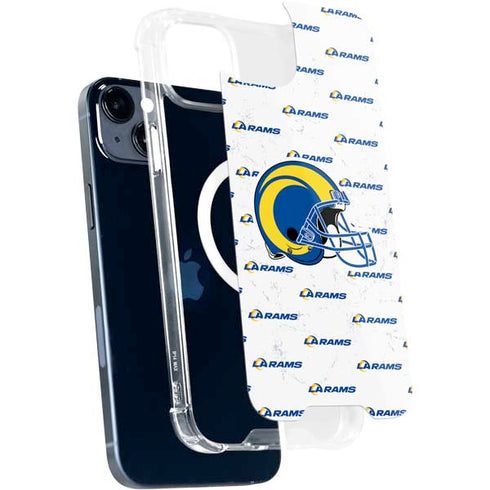 NFL Los Angeles Rams White Logo Blast iPhone 15 Plus MagSafe Case