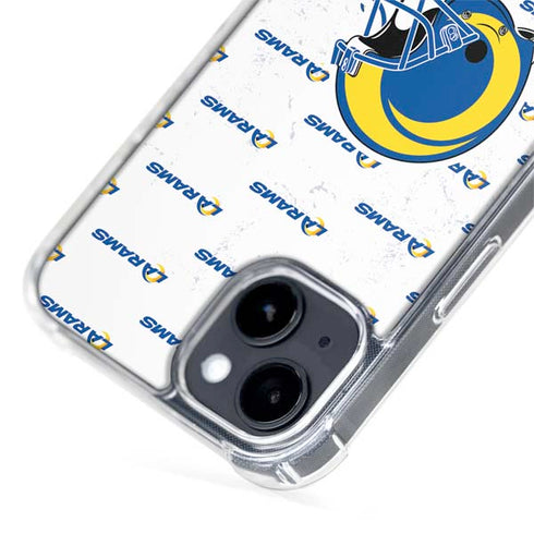 NFL Los Angeles Rams White Logo Blast iPhone 14 Plus MagSafe Case