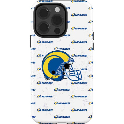 NFL Los Angeles Rams White Logo Blast iPhone 15 Pro Impact Case
