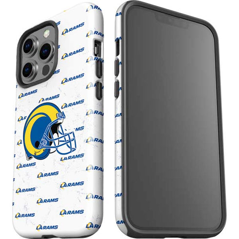 NFL Los Angeles Rams White Logo Blast iPhone 15 Pro Impact Case
