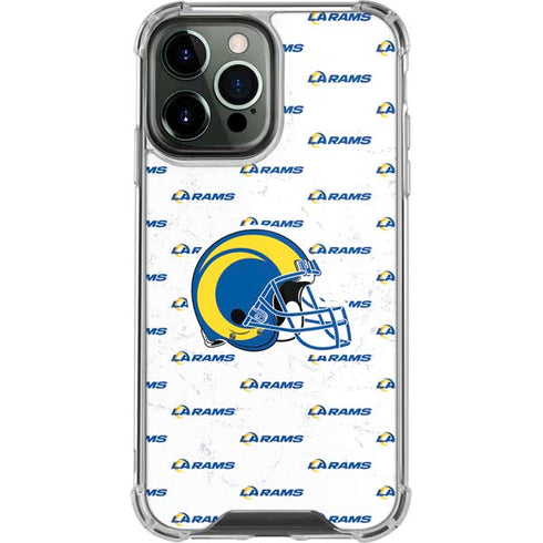 NFL Los Angeles Rams White Logo Blast iPhone 14 Pro Max Clear Case