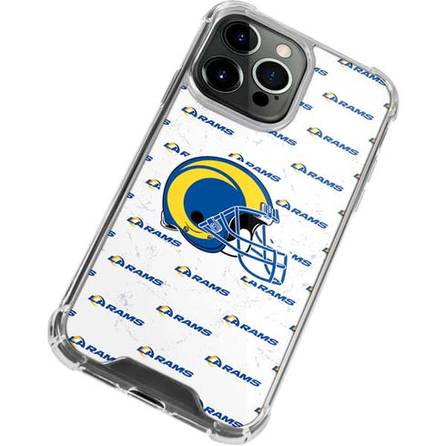 NFL Los Angeles Rams White Logo Blast iPhone 15 Pro Max Clear Case