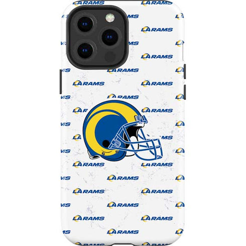 NFL Los Angeles Rams White Logo Blast iPhone 14 Pro Max Impact Case