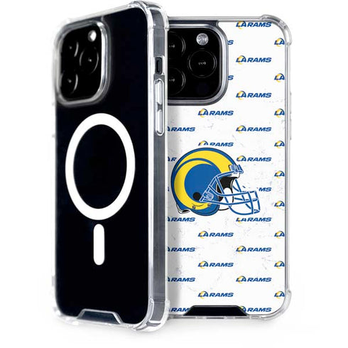NFL Los Angeles Rams White Logo Blast iPhone 15 Pro Max MagSafe Case
