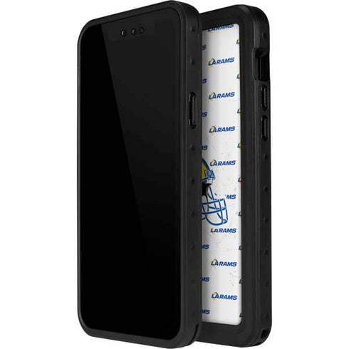 NFL Los Angeles Rams White Logo Blast iPhone 14 Pro Max Waterproof Case