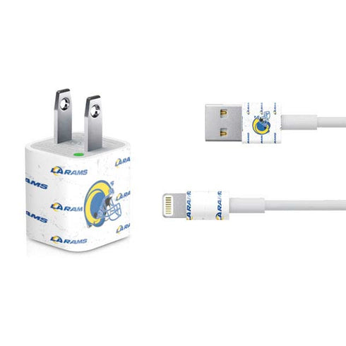 NFL Los Angeles Rams White Logo Blast iPhone Charger (5W USB) Skin
