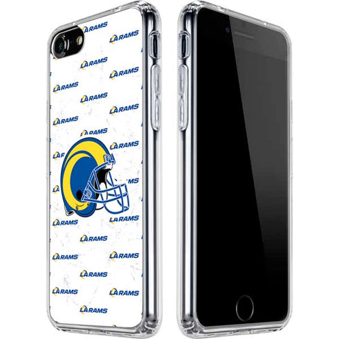 NFL Los Angeles Rams White Logo Blast iPhone SE (2nd & 3rd Gen) Clear Case