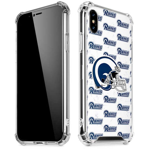 NFL Los Angeles Rams White Logo Blast iPhone X/XS Clear Case