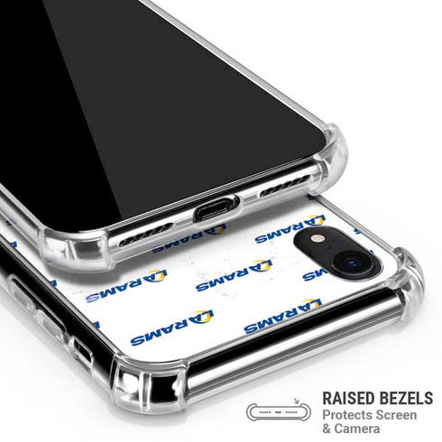 NFL Los Angeles Rams White Logo Blast iPhone XR Clear Case