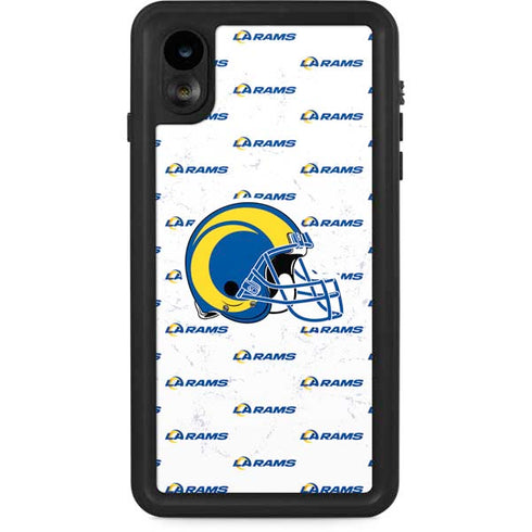 NFL Los Angeles Rams White Logo Blast iPhone XR Waterproof Case