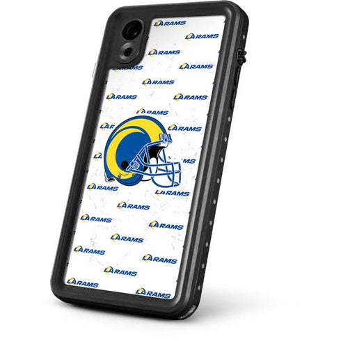 NFL Los Angeles Rams White Logo Blast iPhone XR Waterproof Case