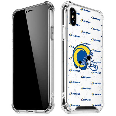 NFL Los Angeles Rams White Logo Blast iPhone XS Max Clear Case