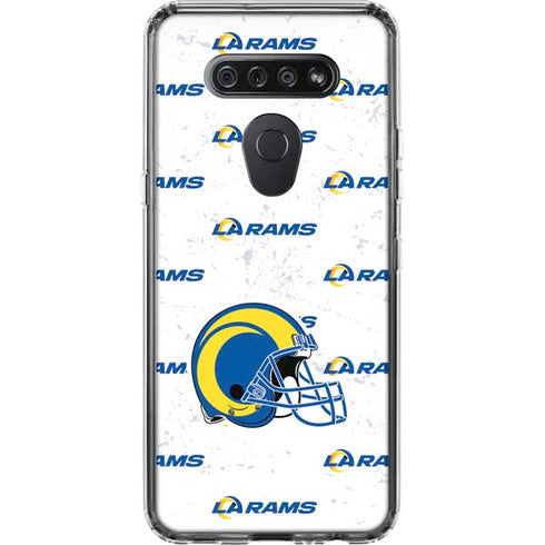 NFL Los Angeles Rams White Logo Blast LG K51/Q51 Clear Case