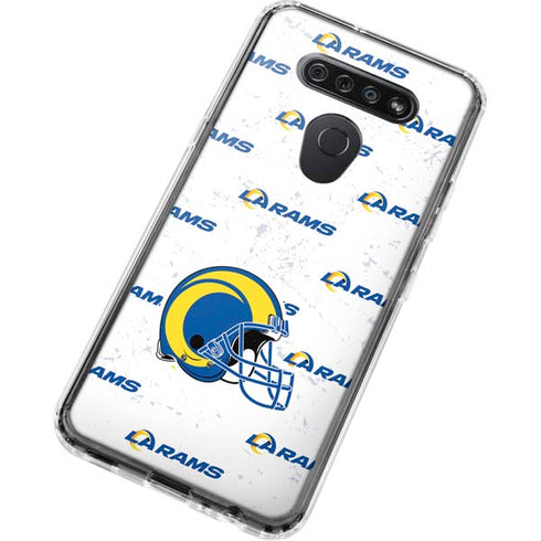NFL Los Angeles Rams White Logo Blast LG K51/Q51 Clear Case