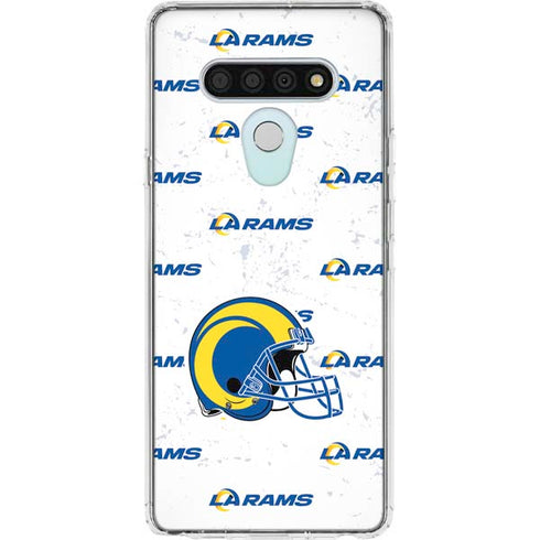 NFL Los Angeles Rams White Logo Blast LG Stylo 6 Clear Case