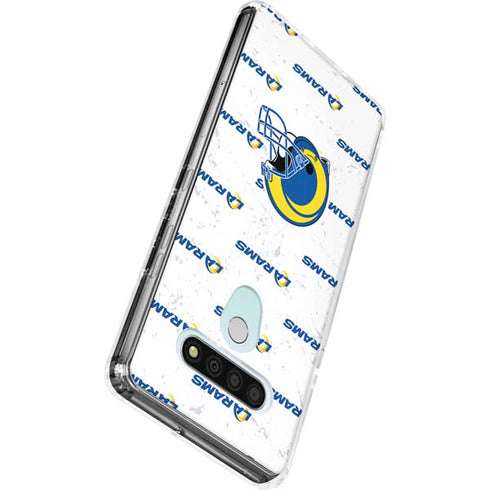 NFL Los Angeles Rams White Logo Blast LG Stylo 6 Clear Case
