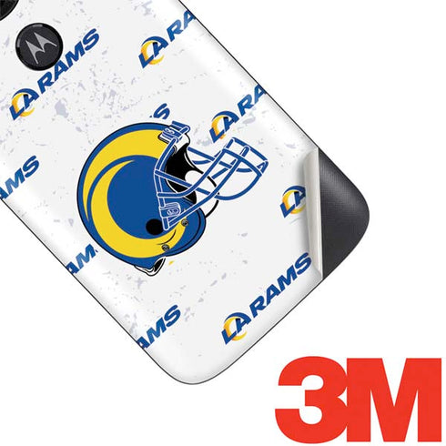 NFL Los Angeles Rams White Logo Blast Moto E5 Play Skin
