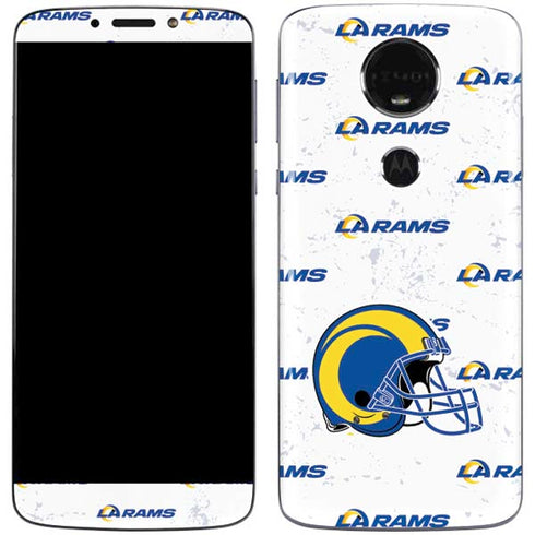NFL Los Angeles Rams White Logo Blast Moto E5 Plus Skin