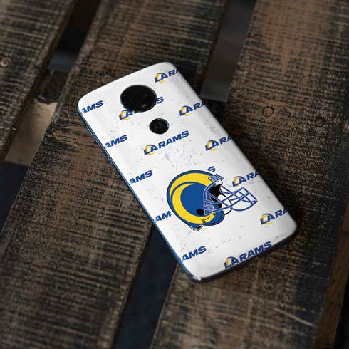NFL Los Angeles Rams White Logo Blast Moto E5 Plus Skin