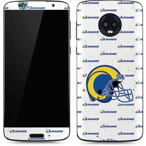 NFL Los Angeles Rams White Logo Blast Moto G6 Skin