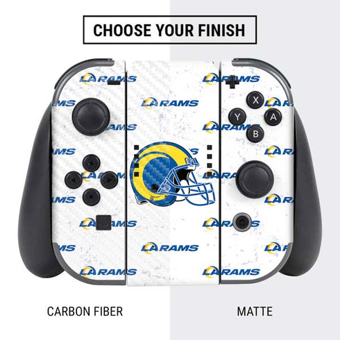 NFL Los Angeles Rams White Logo Blast Nintendo Switch Bundle Skin