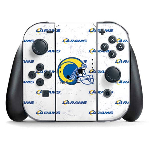NFL Los Angeles Rams White Logo Blast Nintendo Switch (2017-2021) Joy-Con Controller Skin