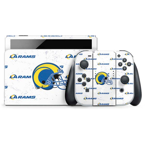 NFL Los Angeles Rams White Logo Blast Nintendo Switch OLED (2021) Skin
