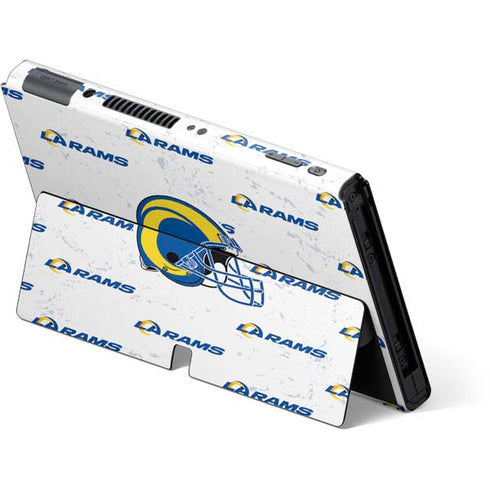 NFL Los Angeles Rams White Logo Blast Nintendo Switch OLED (2021) Skin