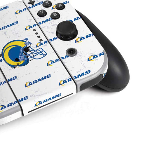 NFL Los Angeles Rams White Logo Blast Nintendo Switch OLED (2021) Skin