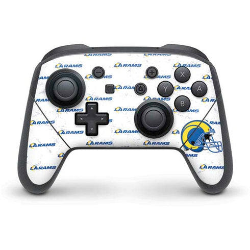 NFL Los Angeles Rams White Logo Blast Nintendo Switch Pro Controller Skin