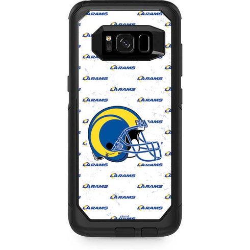 NFL Los Angeles Rams White Logo Blast Otterbox Commuter Galaxy Skin