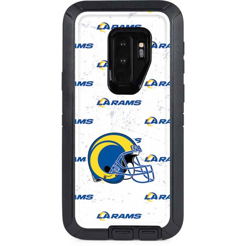NFL Los Angeles Rams White Logo Blast Otterbox Defender Galaxy Skin
