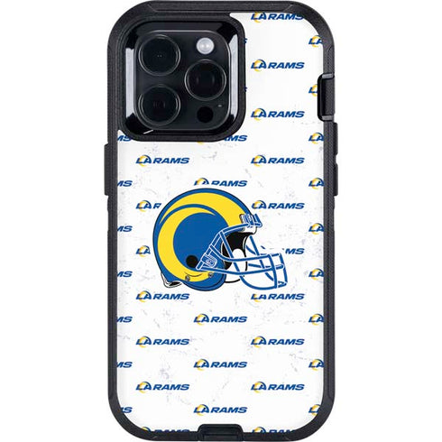 NFL Los Angeles Rams White Logo Blast Otterbox Defender iPhone Skin