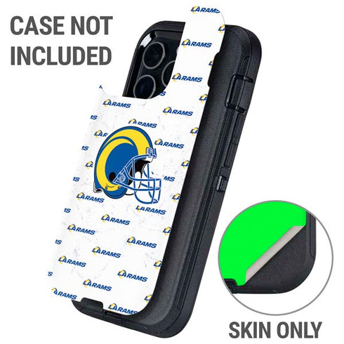 NFL Los Angeles Rams White Logo Blast Otterbox Defender iPhone Skin