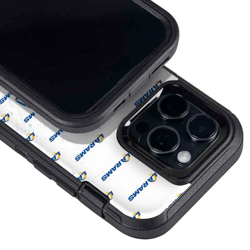 NFL Los Angeles Rams White Logo Blast Otterbox Defender iPhone Skin