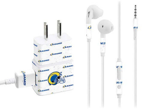 NFL Los Angeles Rams White Logo Blast Phone Charger Skin