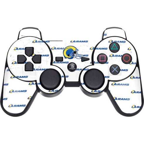 NFL Los Angeles Rams White Logo Blast PS3 Dual Shock wireless controller Skin