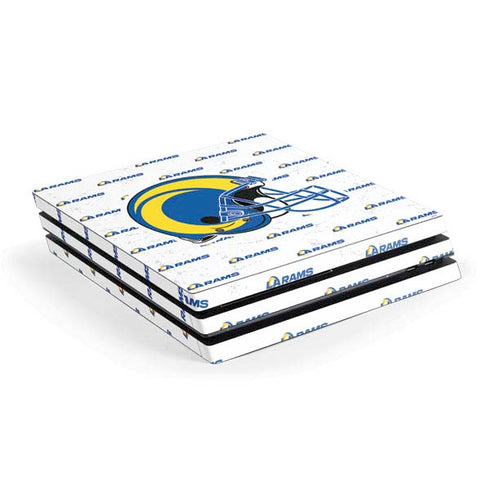 NFL Los Angeles Rams White Logo Blast PS4 Pro Console Skin