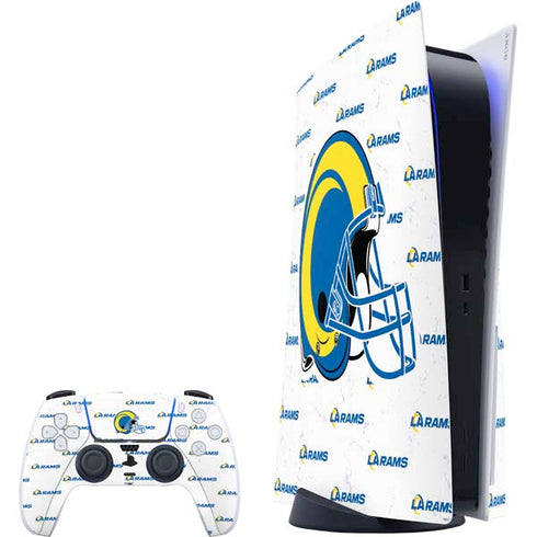 NFL Los Angeles Rams White Logo Blast PS5 Bundle Skin