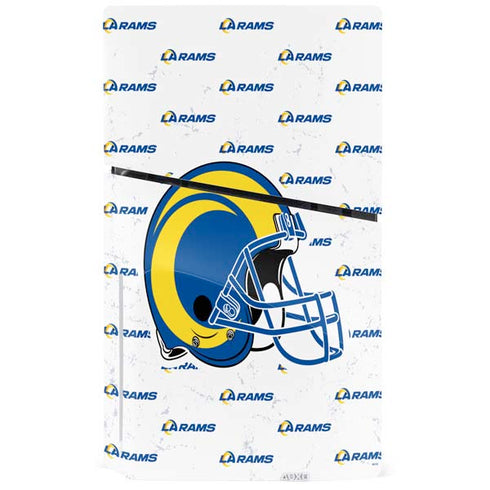 NFL Los Angeles Rams White Logo Blast PS5 Slim Disk Bundle Skin
