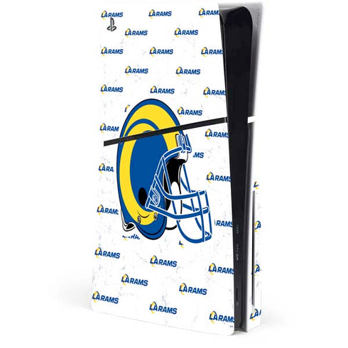 NFL Los Angeles Rams White Logo Blast PS5 Slim Disk Console Skin